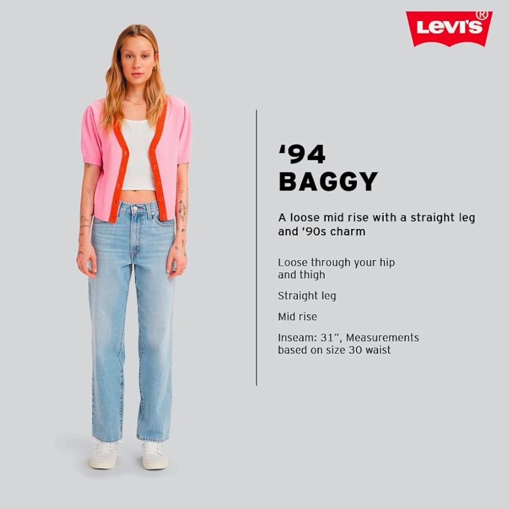 Levi’s light wash distressed ‘94 baggy jean